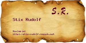 Stix Rudolf névjegykártya