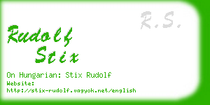 rudolf stix business card